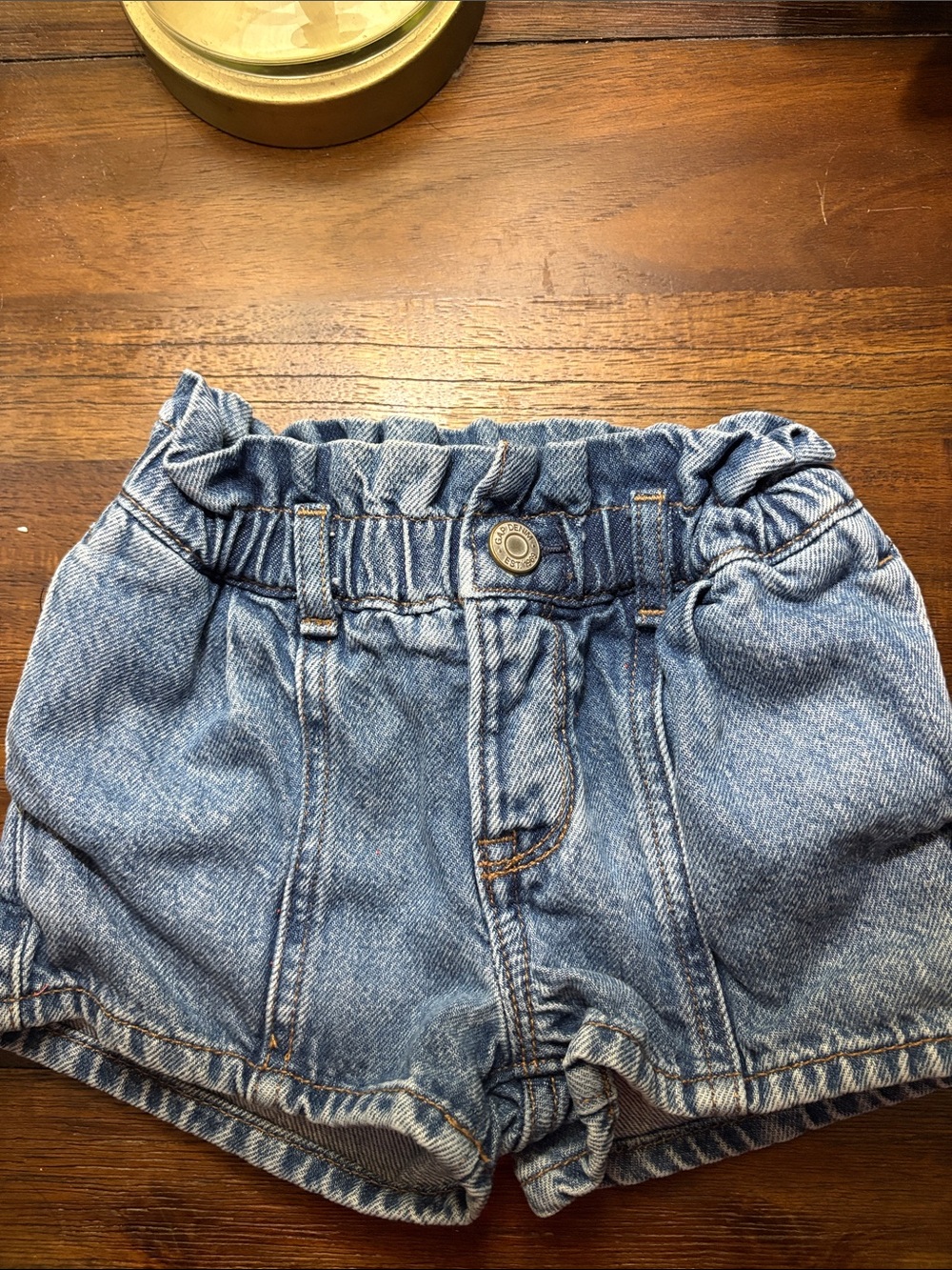 GAP Light Wash Denim Paperbag Waist Shorts - Blue